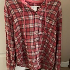 American Eagle Hooded flannel shirt